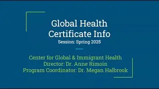 Global Health Certificate Meeting - April 3, 2025