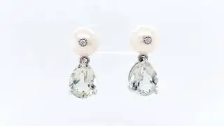 Platinum Green Amethyst, Pear an Diamond Drop Earrings | Fei Liu Fine Jewellery