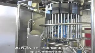 Use Poultry Tech, Inside / Outside Bird Washer | 6000 bph poultry processing / evisceration line