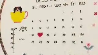 Birthday cross stitch calendar, original brand: delbarakan
