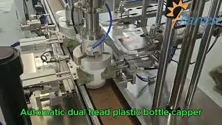 Automatic dual head plastic bottle capper