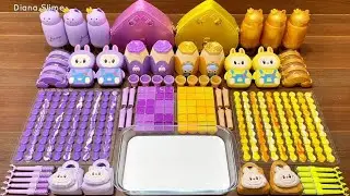 PURPLE vs GOLD LABUBU I Mixing random into Glossy Slime I Relax with videos✨ 138