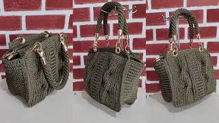 BURGU DETAYLİ TIĞ İŞİ ÖRGÜ ÇANTA(2.Kısım) 