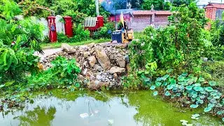 First Start​ Amazing Project!! Landfill Delete Flooded Area By Skills Dozer Pushing Stone