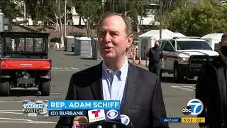 Rep. Schiff visits vaccination site at Cal State LA