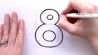 How To Draw A Cartoon Number 8 | Quick And Easy Bullet Journal Doodle Ideas | bujoTIGER (ZOOSHii)