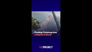 Floating Christmas tree collapses in Brazil