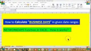 Hindi Excel Video - Excel Network Days Function (To calculate Business Days) in Excel