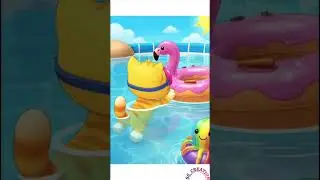 Cat Water Park Adventure 🐱💦 | Cute Summer#youtubeshorts #trending #cartoon