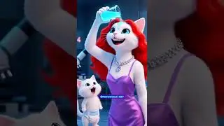 Magic Cat Transformation 😲 | White Cat ⇄ Black Cat#CatAnimation#MagicCat#shorts