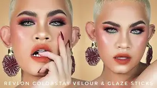 REVLON COLORSTAY VELOUR & GLAZE STICKS | PLUM SMOKEY EYES | Sandee Proud