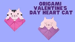 Origami Valentine's Day Heart Cat