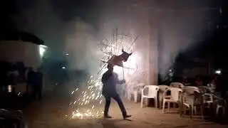 Quema de torito fuego artificial en Humotitla