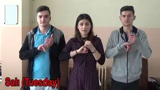 Days of the week in Turkish sign language