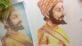 How to draw Chhatrapati Shivaji Maharaj, pastel colour #drawing #art #painting
