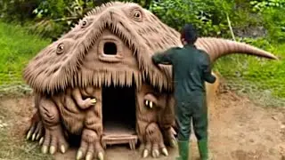 Cozy Mud Dinosaur Hut: A Nature-Inspired Build 🦖🏠