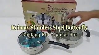 Keimav Stainless Steel Butterfly Cooking Pot 4-piece Set