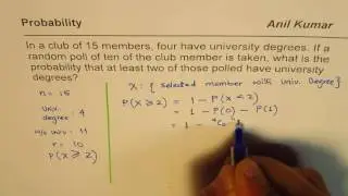 Probability with At Least Two in Selected Group