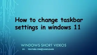 How to change taskbar settings in windows 11