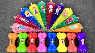 Cocomelon Pinkfong ASMR Slime | Transparent Triangle Bag with Dog Bone & Sticker Slime Fun