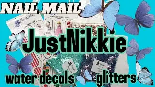 Nail Mail @JustNikkie_ 🥰🥰#glitter #waterdecals #resinart #subscribe