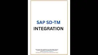 SAP SD-TM integration step by step guide. @ShivShankarSAPTrainer