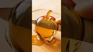 Is it glass, or is it... gas? 🤔FoodArt #Illusion #GlassApple #CuttingVideo #OddlySatisfying