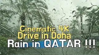 Doha QATAR  | ASMR Rainy Day Drive 4K