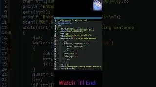 C Program for Split String For Given Character #sohrts
