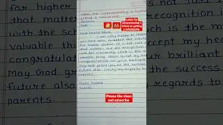 Letter for congratulating a friend on getting a scholarship 🧑&zwj;🤝&zwj;🧑💐#shorts #youtubeshorts #short