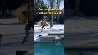 Winter Surprise! Backyard ice rink, Swimming pool, Skating  ❄️🏒 #hockey #DMVLife #shorts #dmvlife