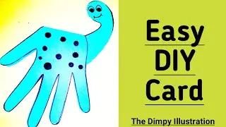 Dinosaur Hand Print Card | Father's Day Special | The Dimpy Illustration #Shorts #YouTubeShorts