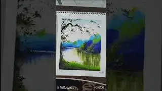 Foggy winter morning | Oil pastel scenery #arts#easy#namraarts#drawing#ytshort#viral