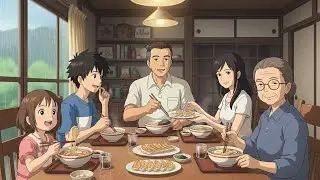 Slow Living Ghibli Rain 🌿 | A Peaceful Night at Home