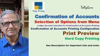 Confirmation of Ledger Accounts Printing in Tally