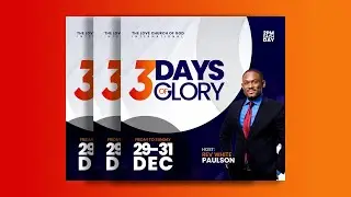 How To Design Trendy Three Days of Glory Gospel Poster 2022