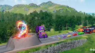 Big vs Small McQueen: Escaping Zombie Mack on the Giant Bulge Hill &ndash; BeamNG.drive