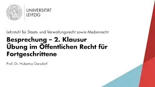 Besprechung – 2. Klausur [Übung im Öffentlichen Recht für Fortgeschrittene]