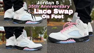 Кроссовки Lace Swap &mdash; Jordan 5 &laquo;35th Anniversary&raquo; нежно-розовые