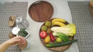 Large Round Wood Serving Tray, Wooden Trays with Handles for Ottoman Table #shorts