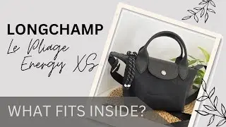 What fits inside a Longchamp Le Pliage Energy XS?