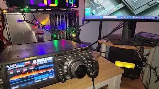 Radio Prague French via WRMI 9955 kHz Received Yaesu FTdx10 end fed antenna using DNR