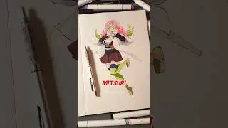 Drawing Mitsuri kanroji from Demon slayer❤️ #animeart #demonslayer #mitsuri