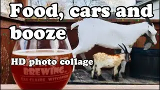 Food, cars and booze HD photo collage