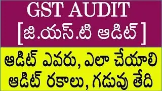 GST AUDIT - WHO IS LIABLE FOR GST AUDIT - AUDIT TYPES, DUE DATE - DETAILED EXPLANATION IN TELUGU