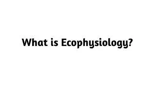 What is Ecophysiology ?