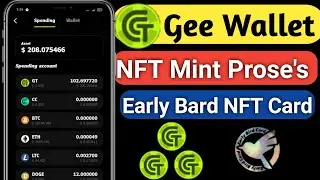 🔥Gee Wallet Airdrop Update || 🎁Eraly Bird Card NFT Mint Process @bdonlineincome74