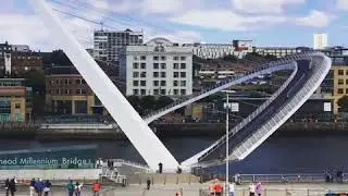 Gateshead Millennium Bridge Time-lapse