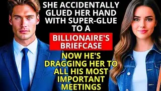She accidentally GLUED her hand with SUPER-GLUE to a BILLIONAIRE's briefcase&hellip; now he's dragging h...