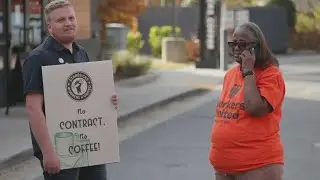 Starbucks workers in Metro Atlanta walk out on Red Cup Day, demanding better pay and stable hours